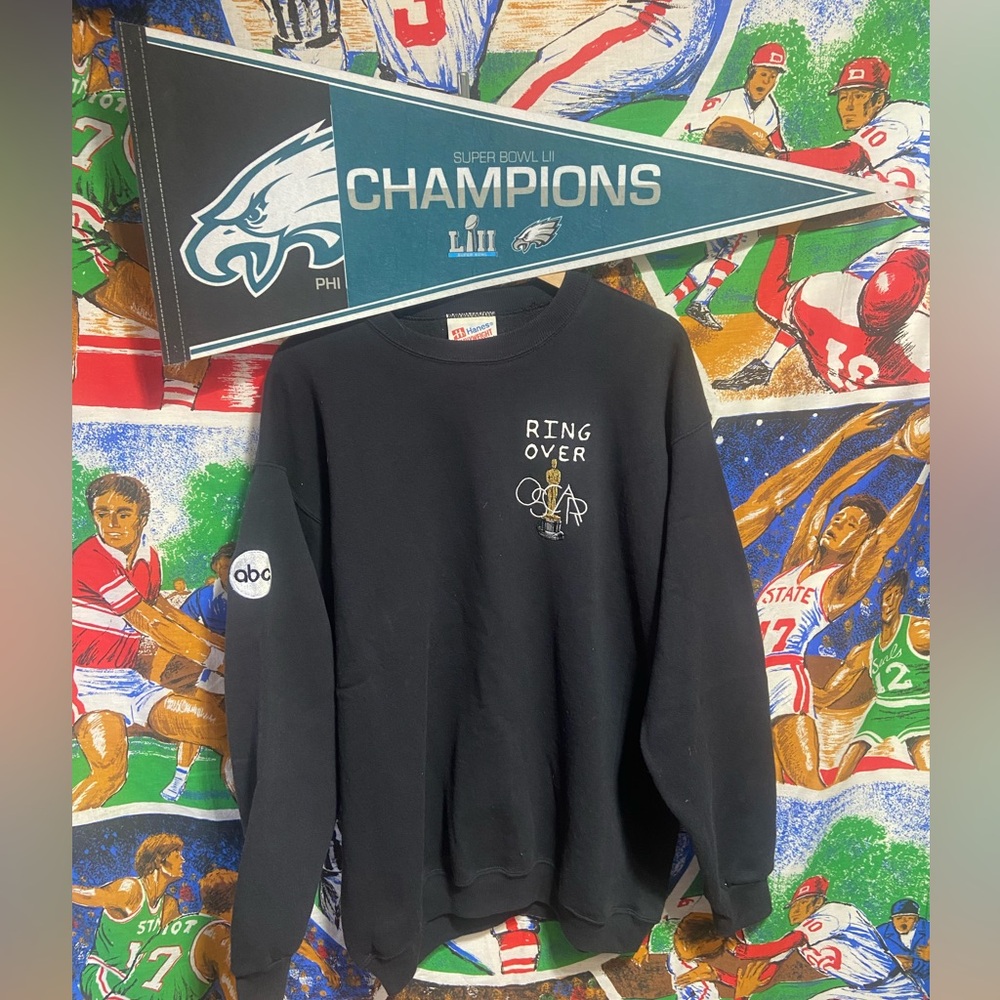 Custom Vintage Philadelphia Eagles Bradley Cooper Rings Over Oscars Crewneck